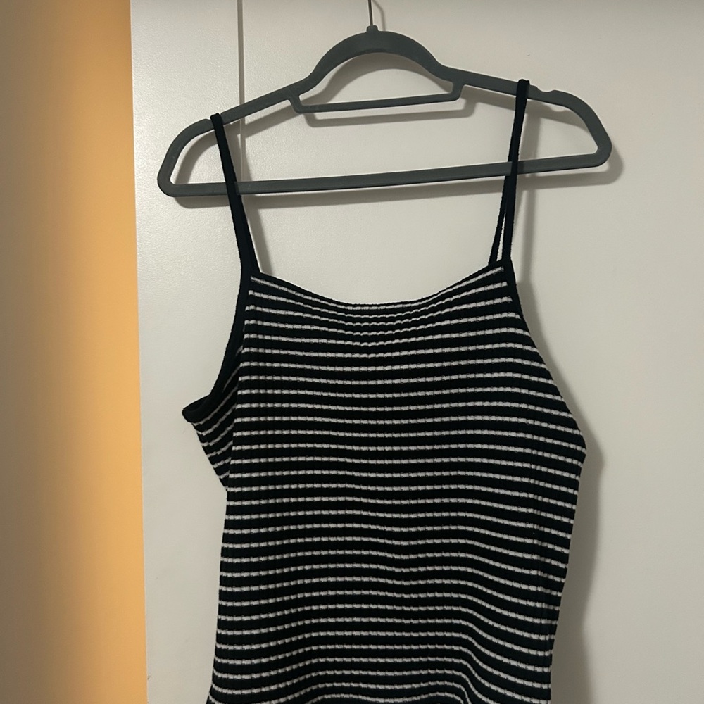 Madewell Black and White Ribbed Camisole